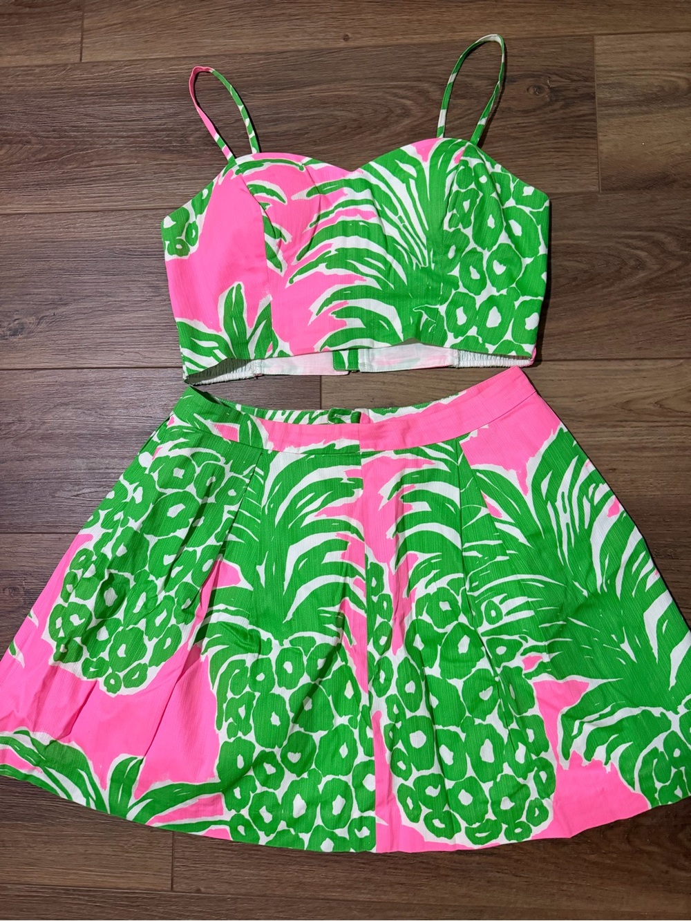 Lilly Pulitzer Pink and Green Tropical Two-Piece Set - Picture 1 of 4